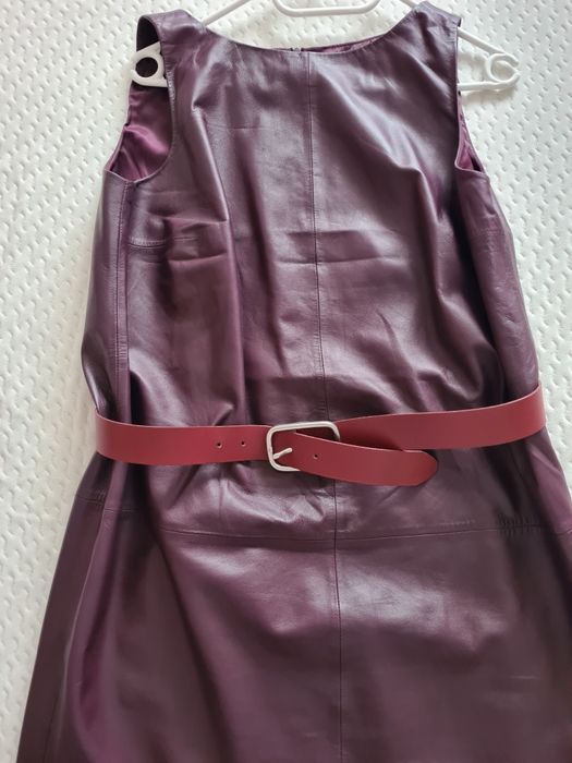 Rochie piele nappa miel