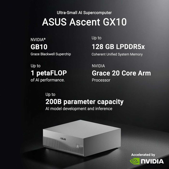 ПК ASUS Ascent GX10 AI Supercomputer, DGX Spark, NVIDIA GB10 Superchip