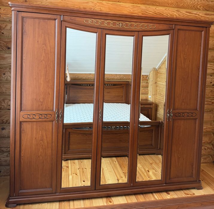 Мебель, Спальня комплект | Кровать, шкаф, 2 тумбы, трюмо и пуфик