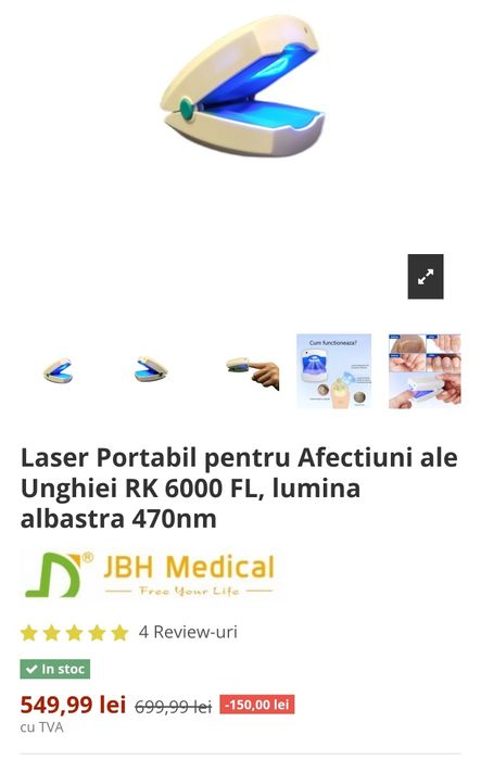 Aparat cu laser pentru afectiuni ale Unghiei RK6000FL, lumina albastră