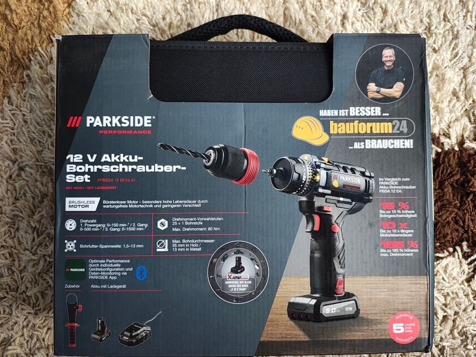 Bormașini Parkside 20 V 3 ani garantie  12 V acumulatori 20V incarcato