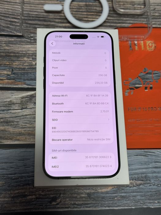 iPhone 16 Pro Max 256GB – Baterie 100% – 5 cicluri – Oferta