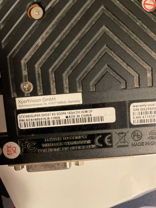 Vand Placa video GTX1660 SUPER GHOST 6G DDR6 DVI/HDMI/DP