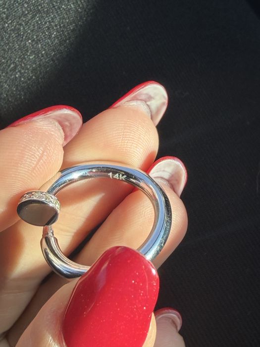 Златен пръстен - Cartier пирон - бяло злато 14 карата