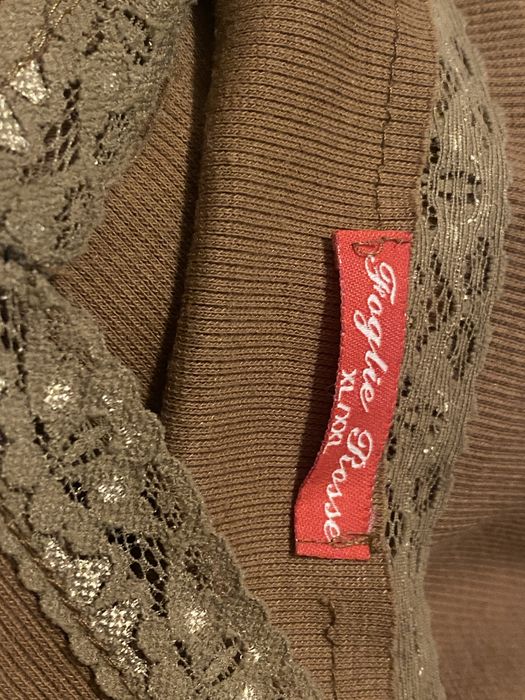 Top Tip Corset - Foglie Rosse Maro Dantelă