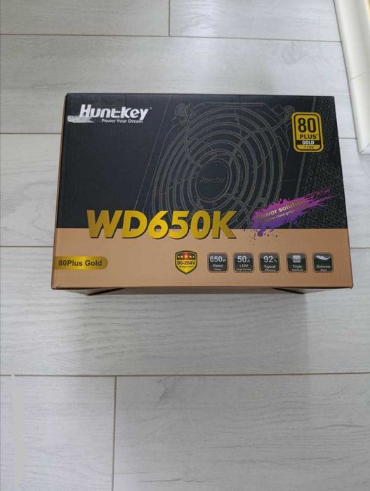 блок питания 650 ватт золото huntkey