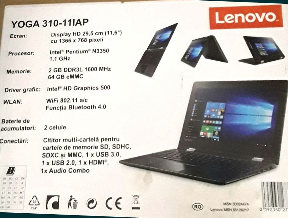Laptop 2 in 1 LENOVO YOGA 310-11 IAP NOU - 900 Lei