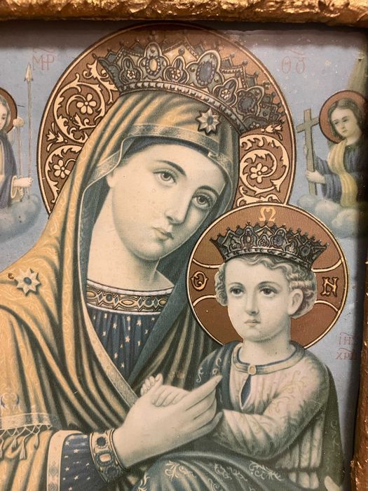 icoana veche icoana cu geam dim 30x34cm icoana veche deosebita icoana