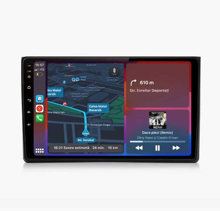 Navigatie Carplay 4GB RAM Audi A4 B6 B7, Seat Exeo Noua