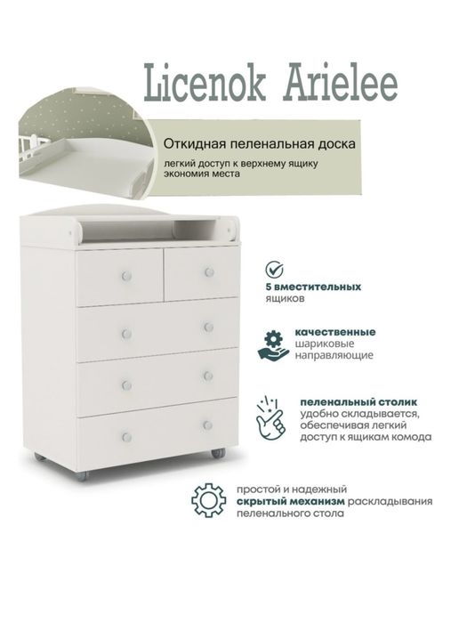 Детский панельный комод Licenok Arielee,