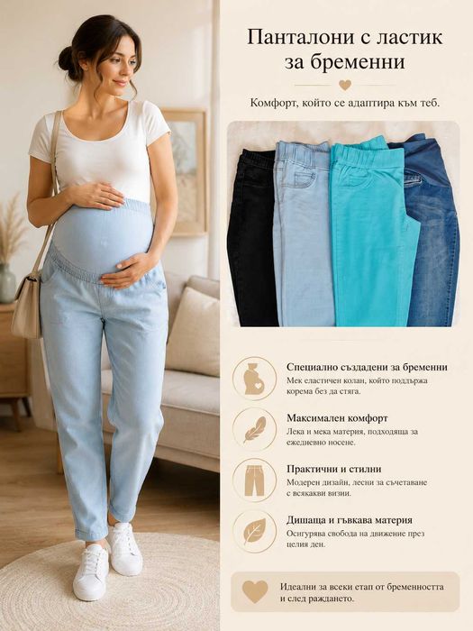 Комфортни еластични дънкови панталони