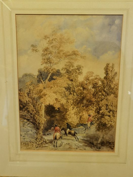 Картина акварел Ловна сцена, John Frederick Tayler