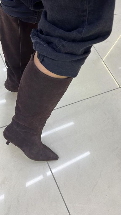 Сапоги демисезонные замшевые