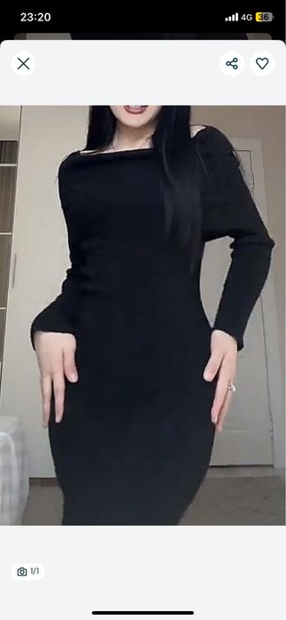 Продаю черное платье  утепленное осень,зима