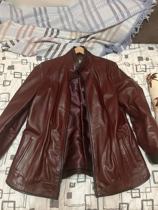 Дамско естествена кожа сако