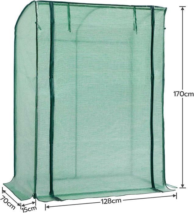 Mini sera LARMNEE, 128x70x170 cm, verde si transparent