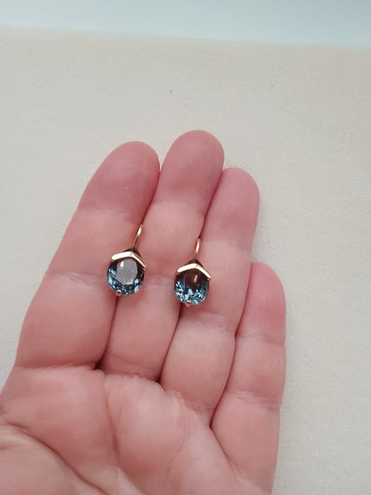 Серьги 585*серая шпинель