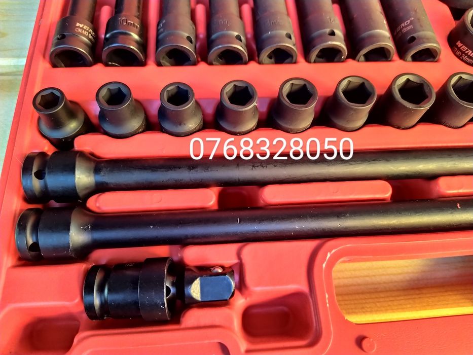 Trusa chei tubulare de impact 43 piese, 38mm, 78mm, 9-30mm, 1/2