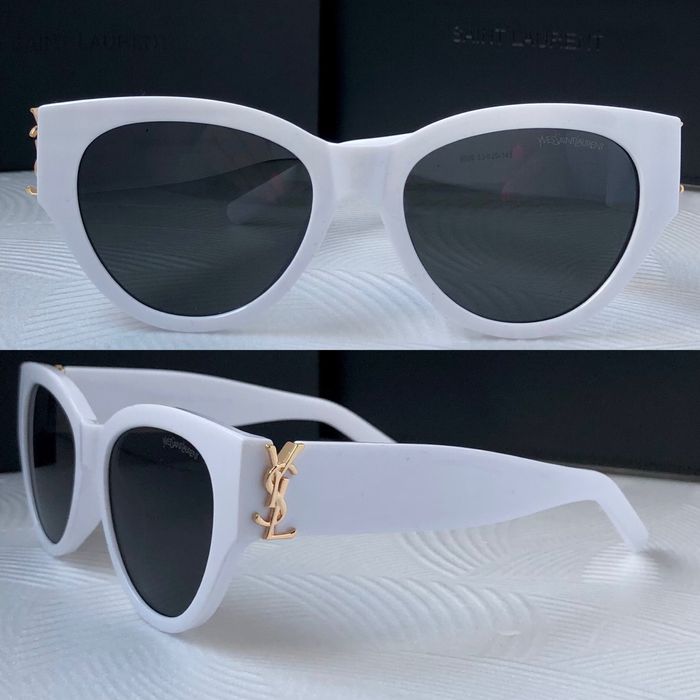Бели дамски слънчеви очила котка