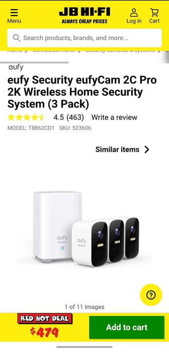 Eufy Cam 2C Pro 2K 3-Camera Set камери за видеонаблюдение