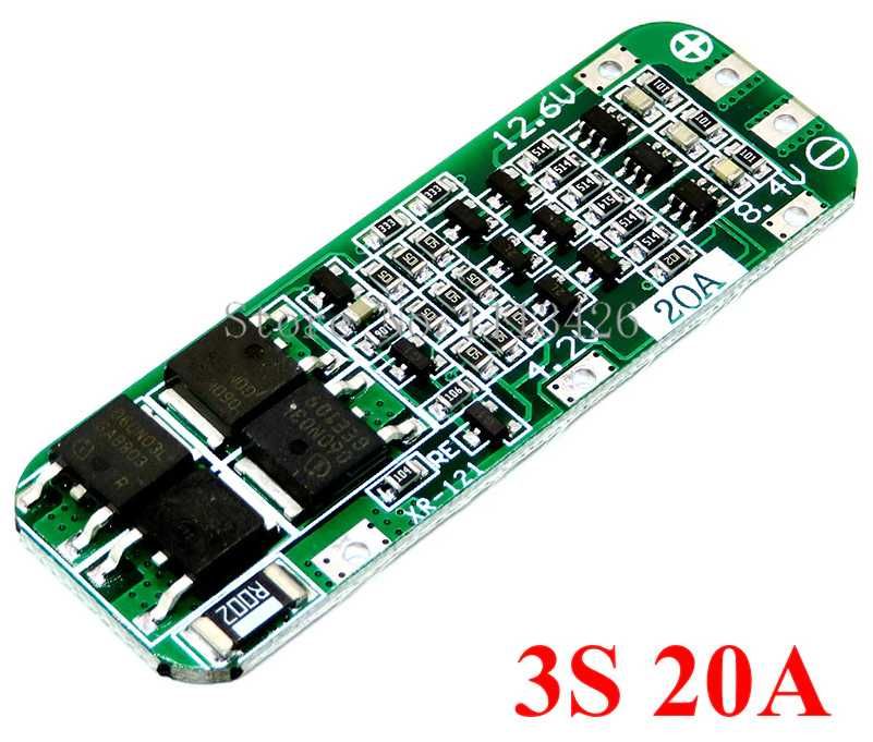 Set 3 buc. module incarcare protectie balans BMS LiIon 3S 20A 18650