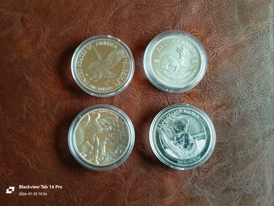 4-Броя Сребърни Монети от по  1oz /999,9/1000
