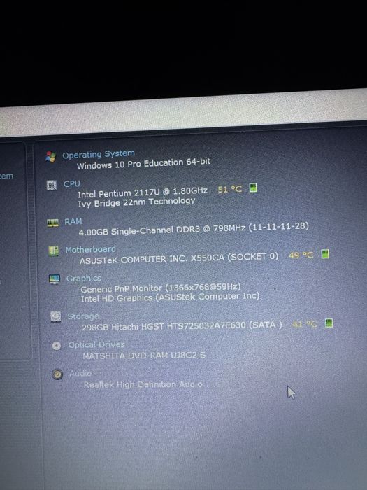 Laptop ASUS X550C