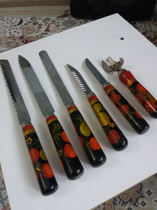 Советский    Набор    Ножей.   Хохлома.