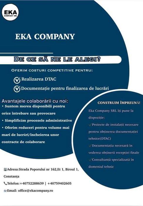 Autorizari de proiecte - Proiect DTAC pe specialitatea instalatiilor