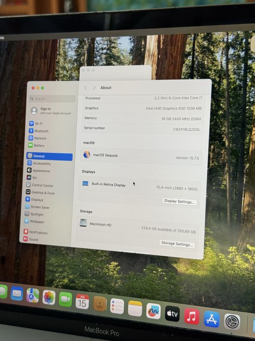 Macbook Pro 15” 2018 i7 16 GB RAM * GRAND * Garantie 1 AN