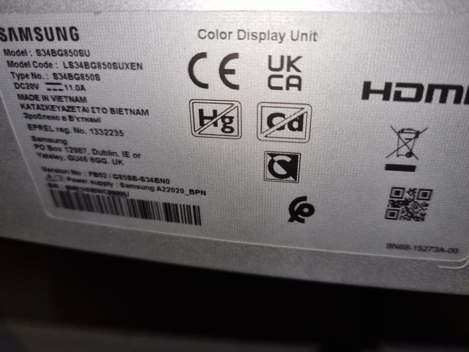 Гейминг монитор Samsung , OLED , 34 инча , Извит