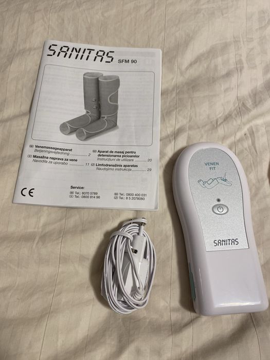 Aparat masaj picioare Sanitas SFM 90 Venen Fit – compresie pneumatică, complet, nou