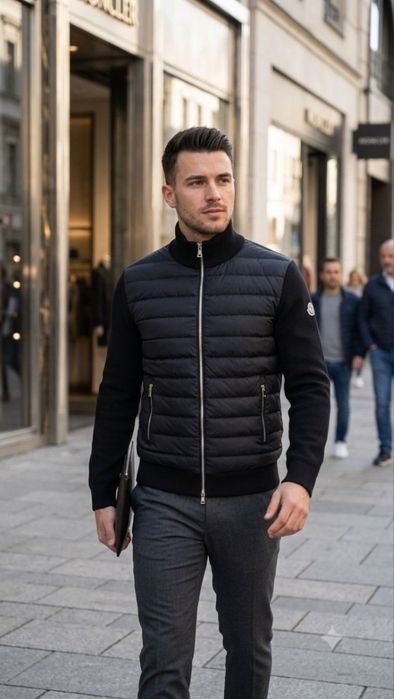 Мъжко яке Moncler – плетени ръкави, няколко цвята