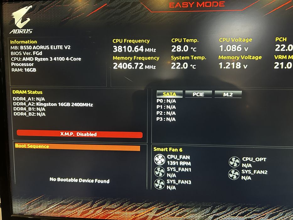 Placa de baza - B550 Aorus Elite V2 + Procesor Ryzen 3 4100