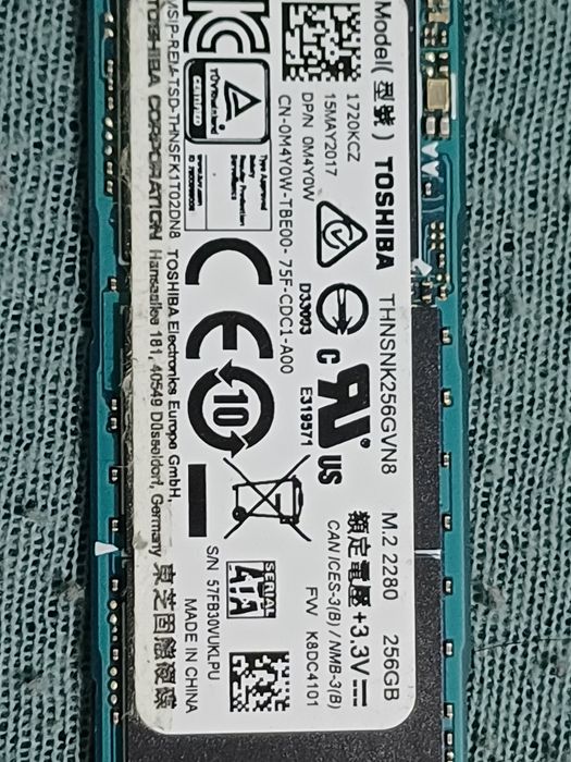 SSD M 2 256GB Toshiba  perfect functional