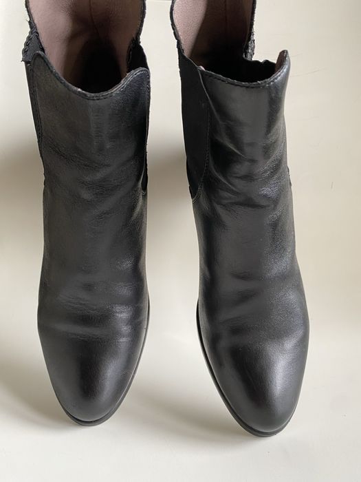 Черни боти от естествена кожа, Wonders, N 39/ 40