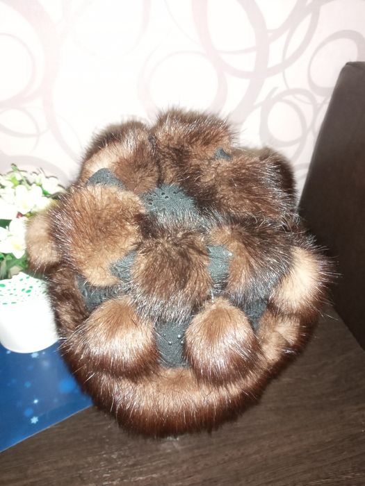 Детская норковая шапочка