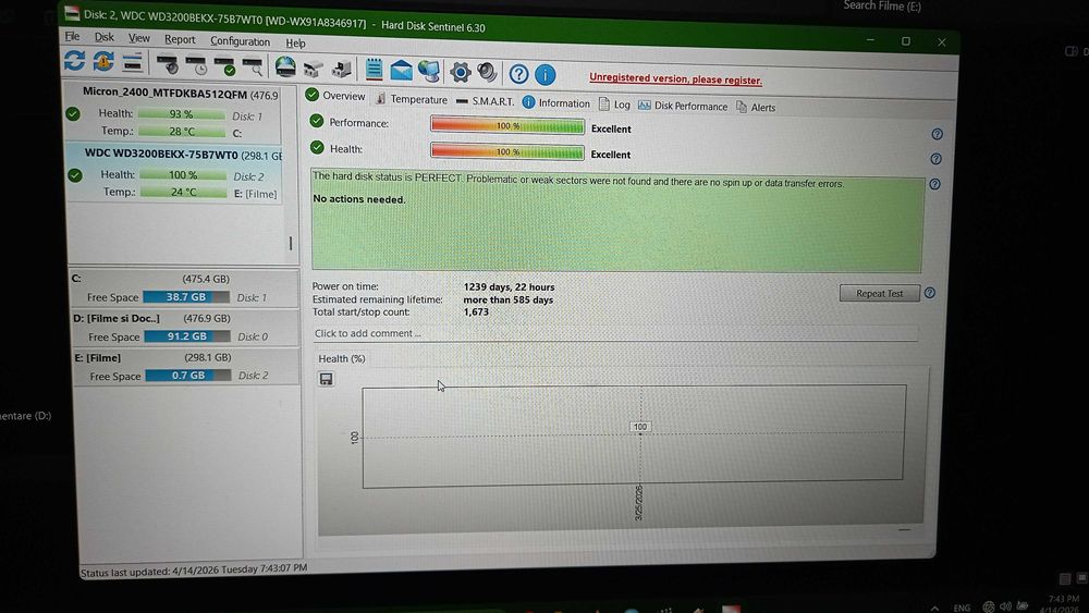 Hdd laptop WD Black 320 Gb si SSD 128 GB