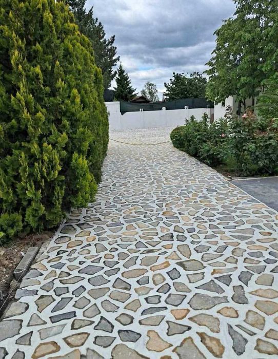 Alei pietonale si auto din piatra naturala rezistenta – Include montaj