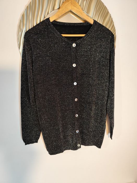 Cardigan din lamé de mătase naturală