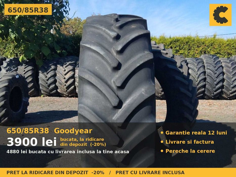Anvelope Cauciucuri 650/85R38 650/85 R38 650 85 R38 650/85-38 6508538 Goodyear Tractor Punte Spate Tractiune SH Second Hand OFERTA Pret Bun Reducere