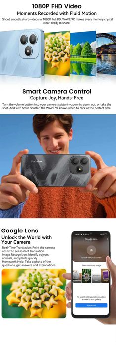 Смартфон Blackview Wave 9C Android 15 Face ID 128GB Нов