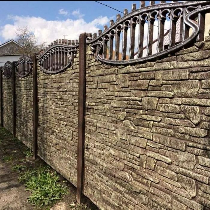 Ограда шлакаблок Еврозабор с установкой