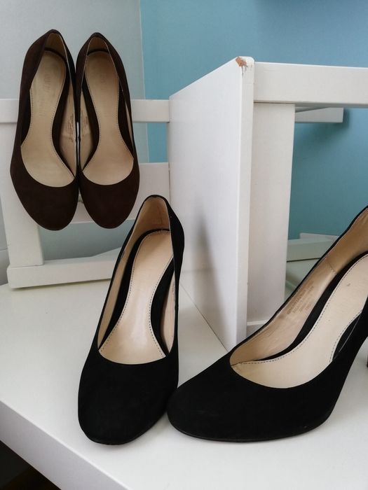 КАФЯВИ дамски елегантни обувки на ток 37 номер