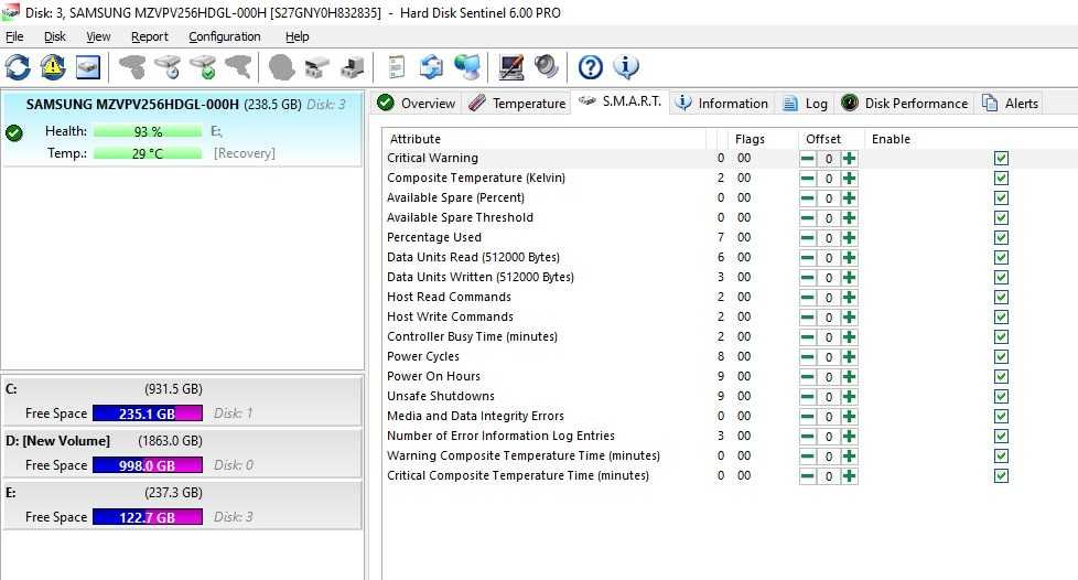 Solid State Drive (SSD) Samsung 256GB PCI-E NVMe M.2 2280 MZ-VPV2560