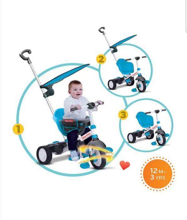 Триколка Fisher Price 3 in 1  smarTrike Charm Plus  синя