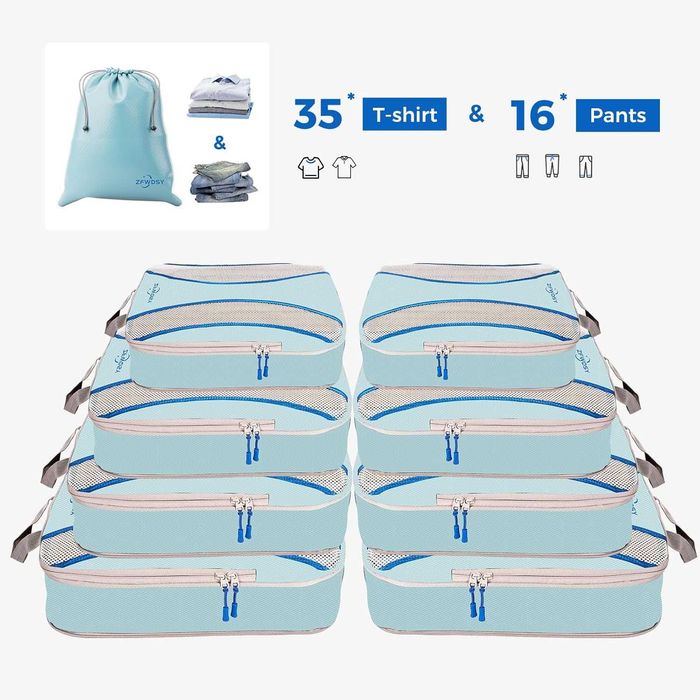 Комплект органайзери за куфар 9 части, пътни чанти за багаж