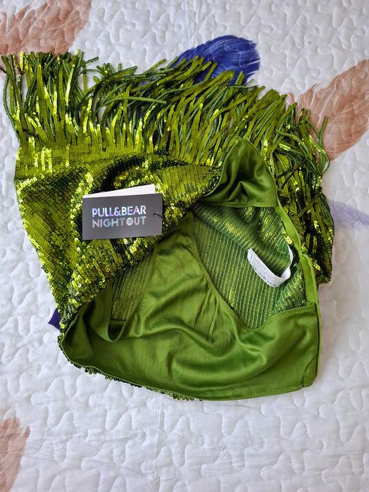 Fustă mini paiete si franjuri