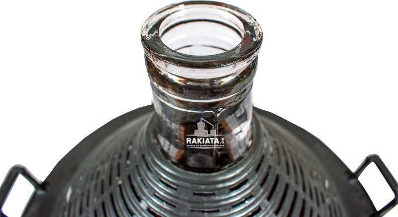 Дамаджана стъклена 15л с PVC оплетка-кош и дръжки PVC капачка 21200077