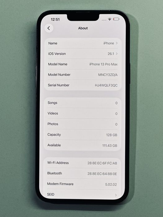iPhone 13 ProMax Green 92% battery